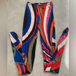 Pucci Vibrant Multicolor Swirl Pattern Leggings